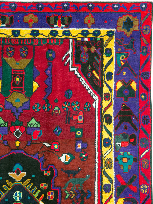 Vintage Persian Hamadan Rug, No.26301 - Staging