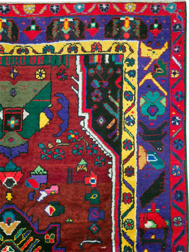 Vintage Persian Hamadan Rug, No.26301 - Staging