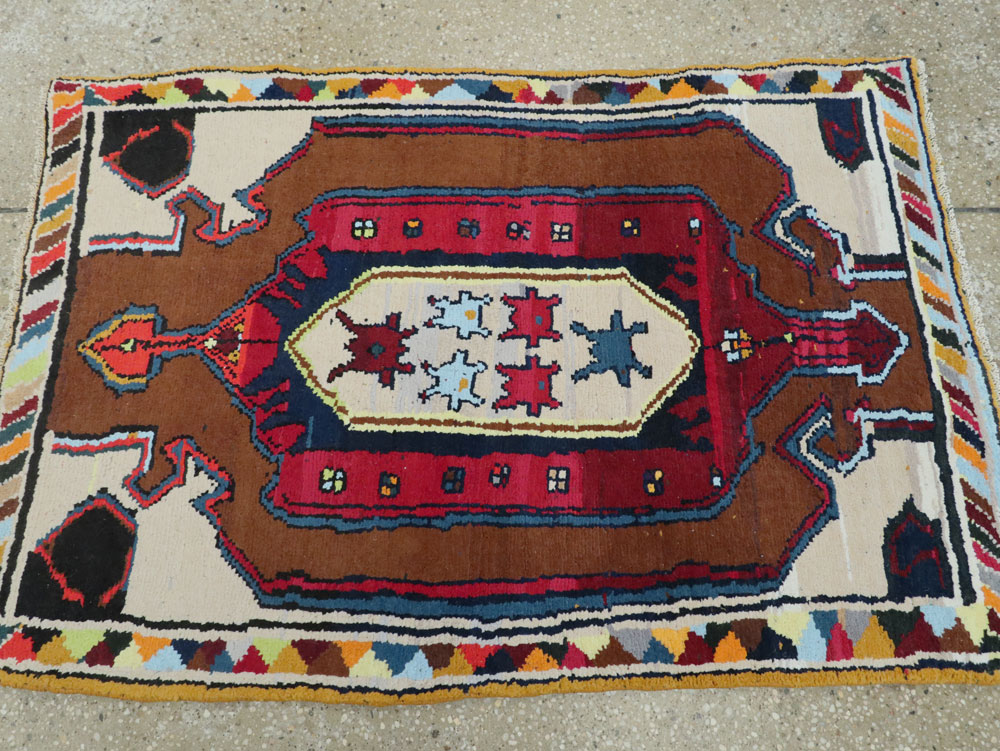 Vintage Persian Hamadan Rug, No.26304 - Staging