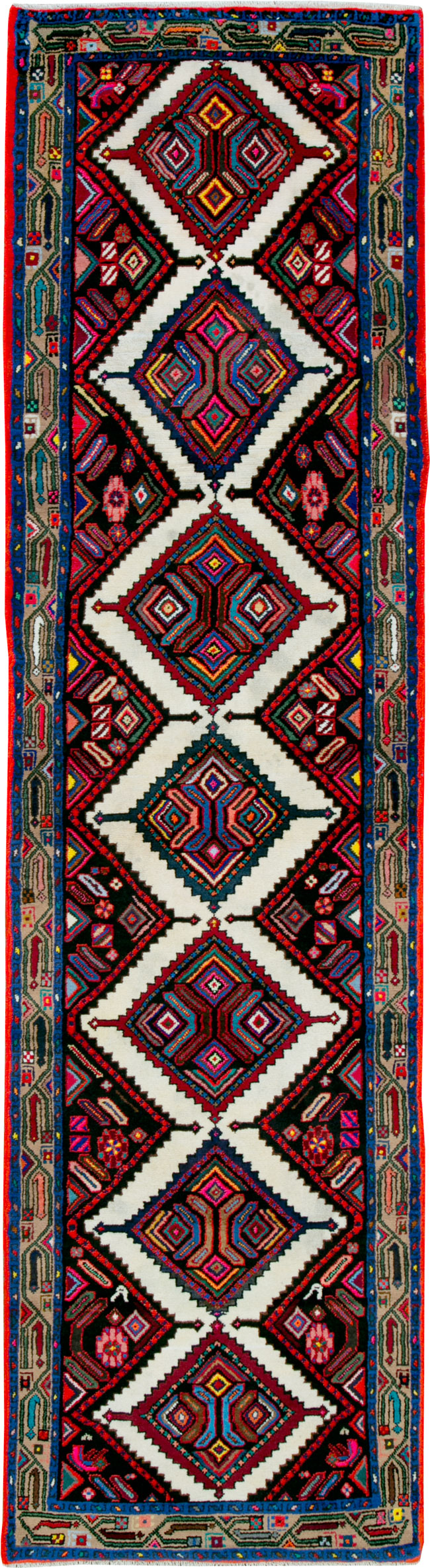 Vintage Persian Hamadan Rug, No.26309 - Staging