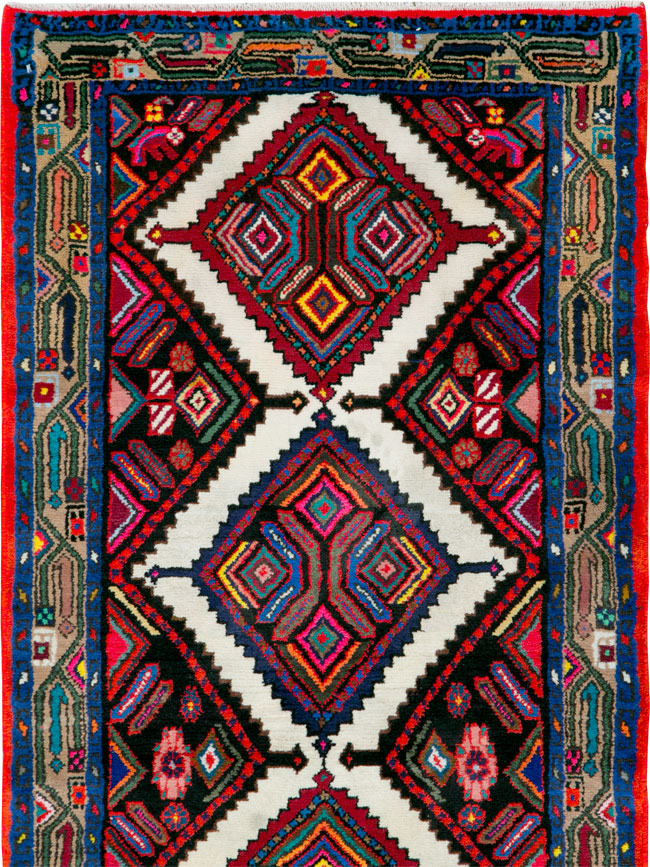 Vintage Persian Hamadan Rug, No.26309 - Staging