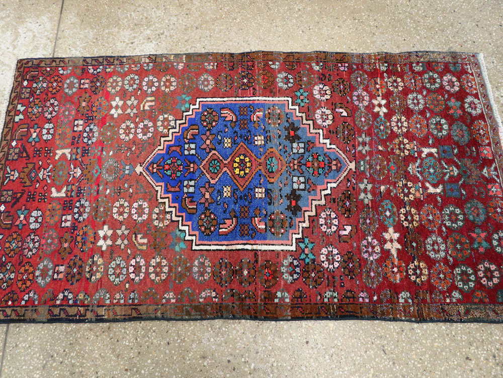 Vintage Persian Hamadan Rug, No.26312 - Staging