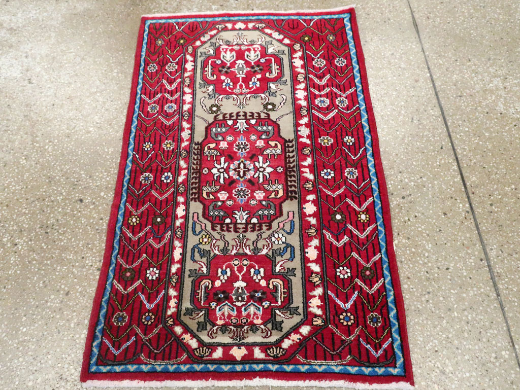 Vintage Persian Tabriz Throw Rug (Pair: 1 of 2), No.26315 - Staging