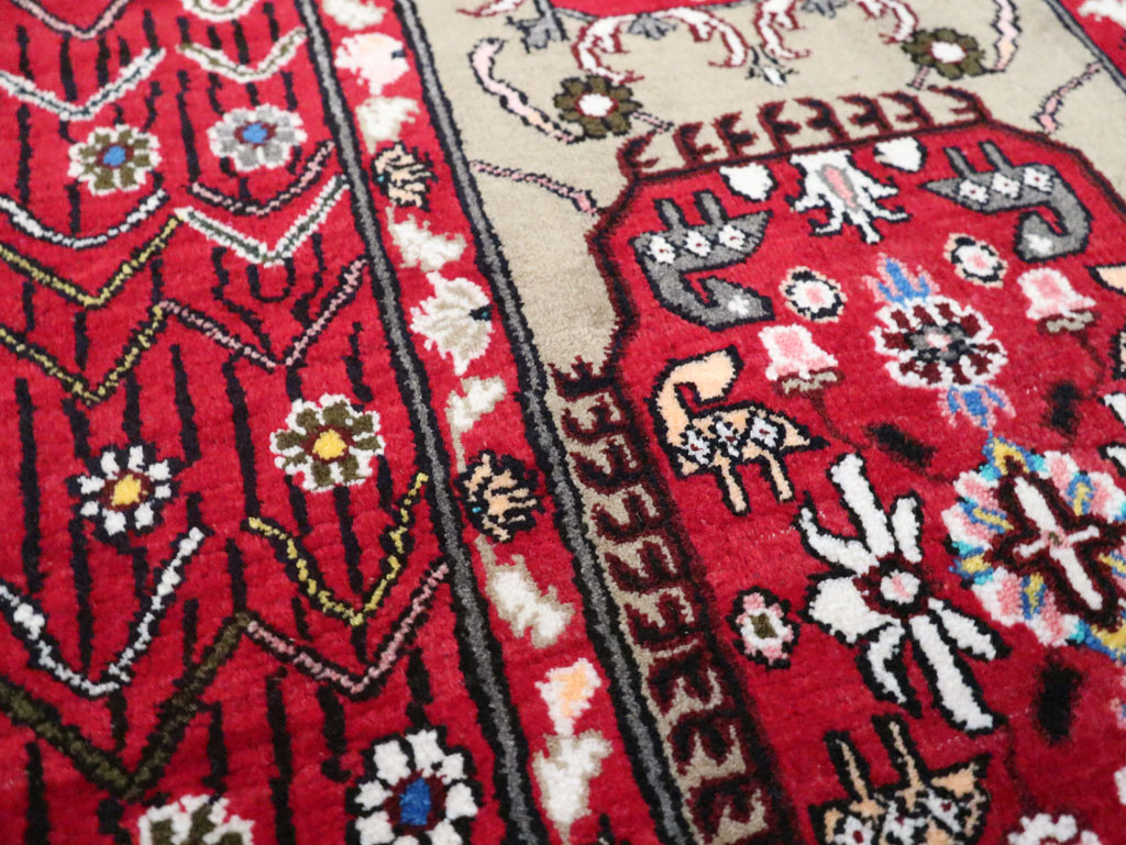 Vintage Persian Tabriz Throw Rug (Pair: 1 of 2), No.26315 - Staging