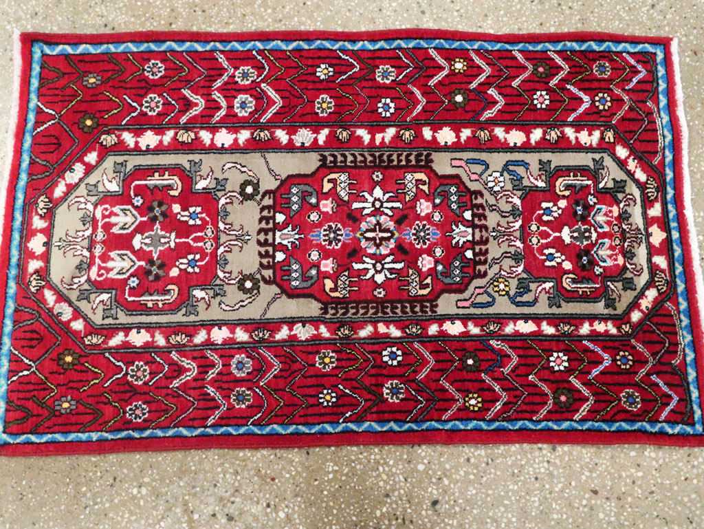 Vintage Persian Tabriz Throw Rug (Pair: 1 of 2), No.26315 - Staging