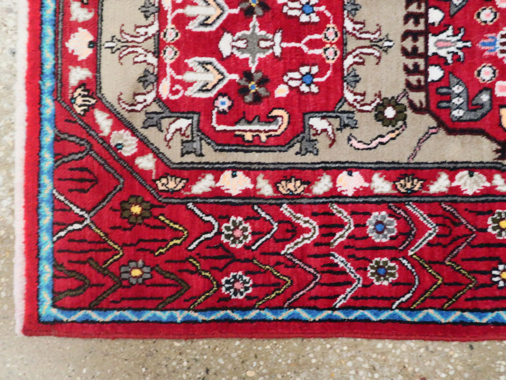 Vintage Persian Tabriz Throw Rug (Pair: 1 of 2), No.26315 - Staging