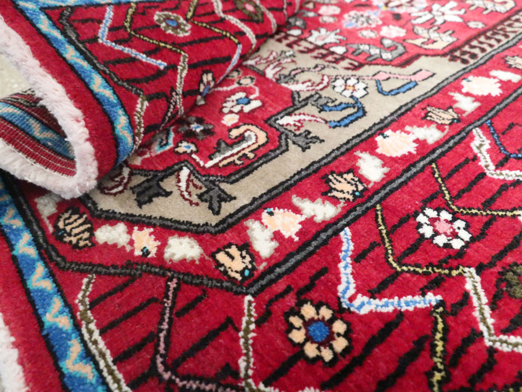 Vintage Persian Tabriz Throw Rug (Pair: 1 of 2), No.26315 - Staging