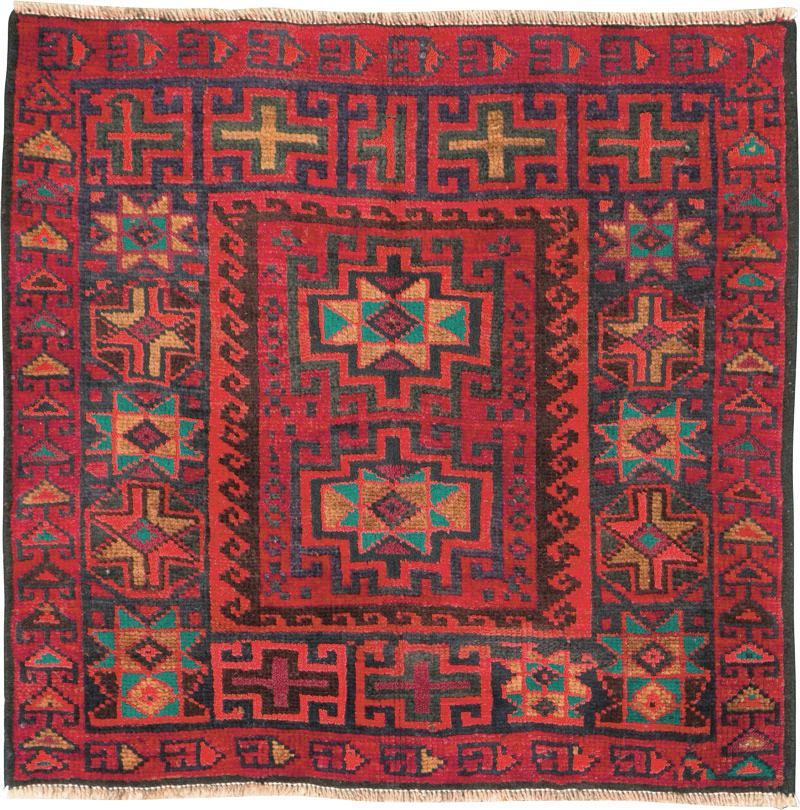 Vintage Persian Baluch  Square Rug, No.26319 - Staging