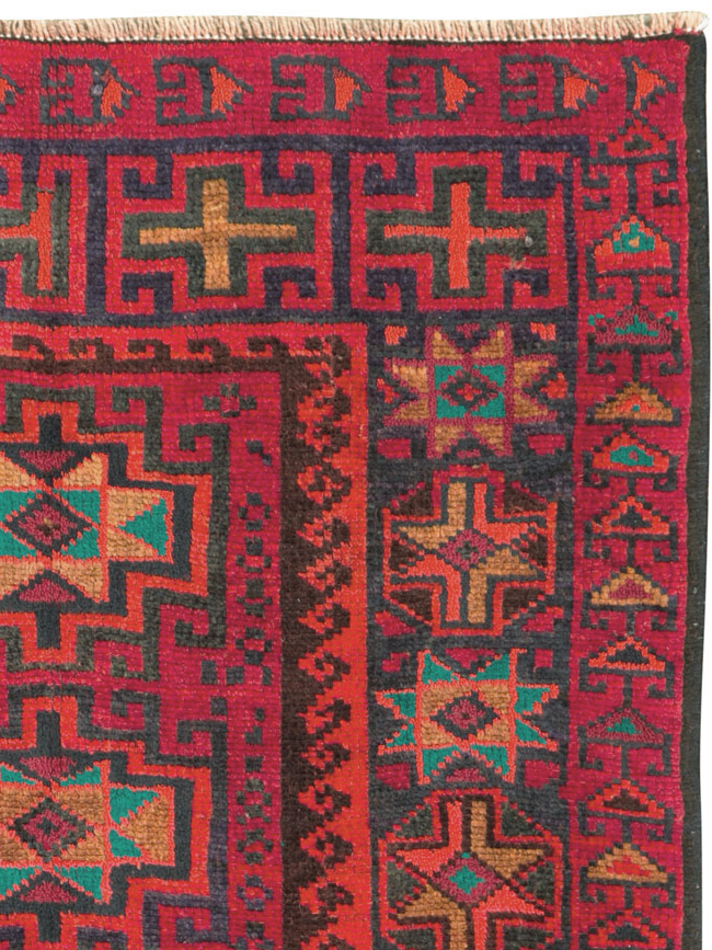 Vintage Persian Baluch  Square Rug, No.26319 - Staging