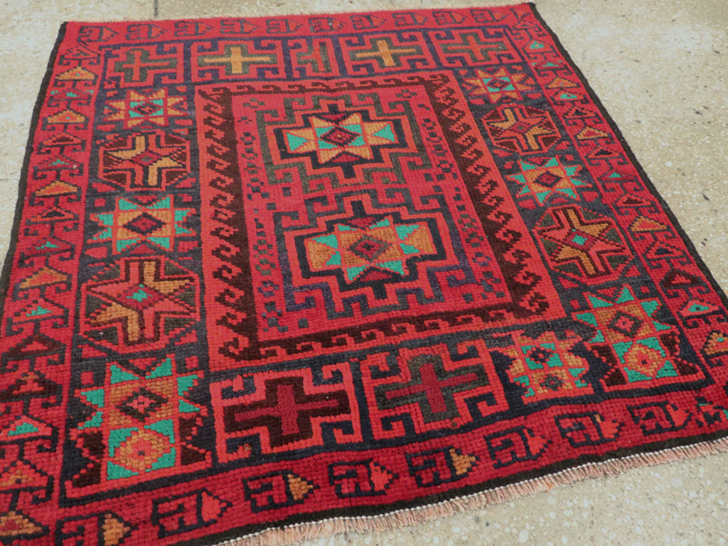 Vintage Persian Baluch  Square Rug, No.26319 - Staging