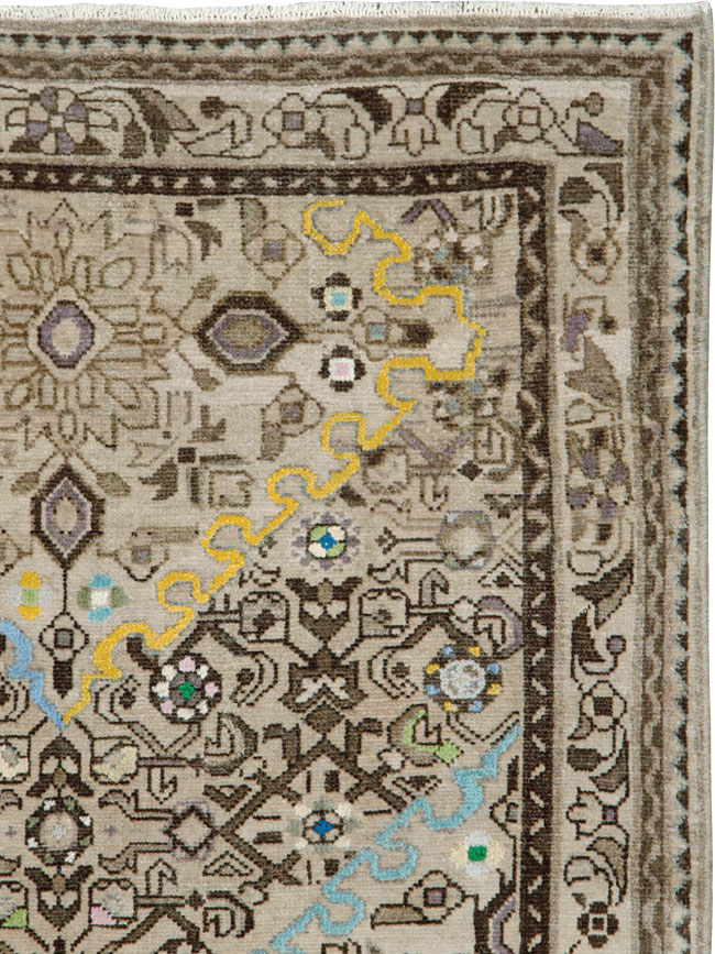 Vintage Persian Malayer Square Rug, No.26320 - Staging