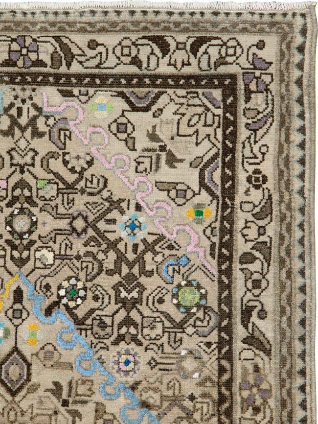 Vintage Persian Malayer Square Rug, No.26320 - Staging