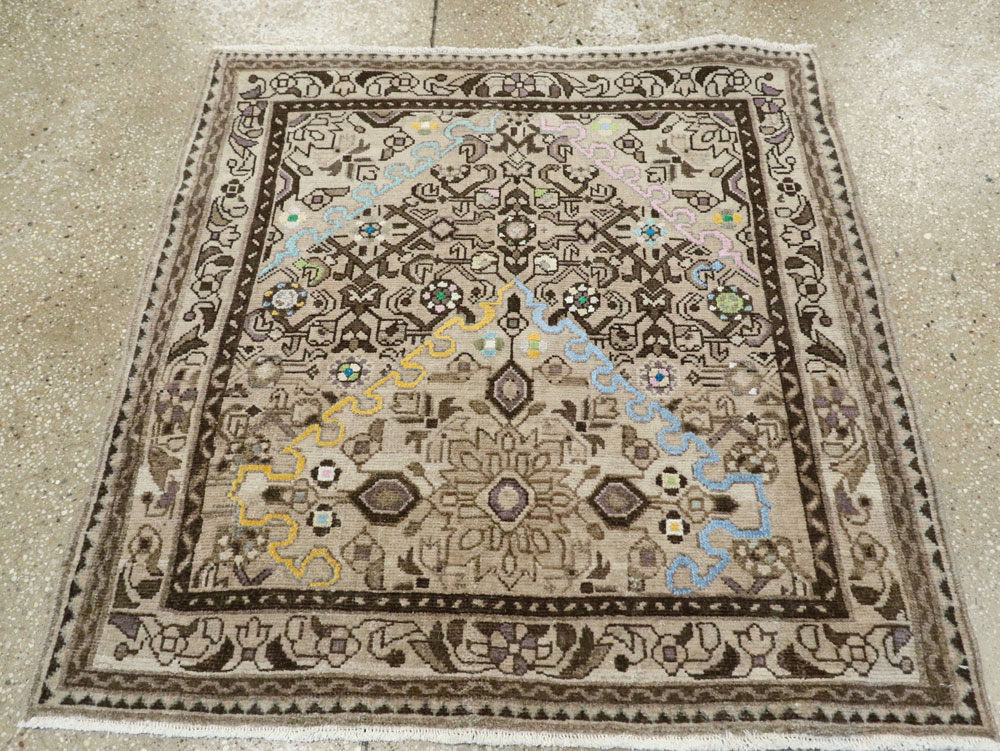 Vintage Persian Malayer Square Rug, No.26320 - Staging