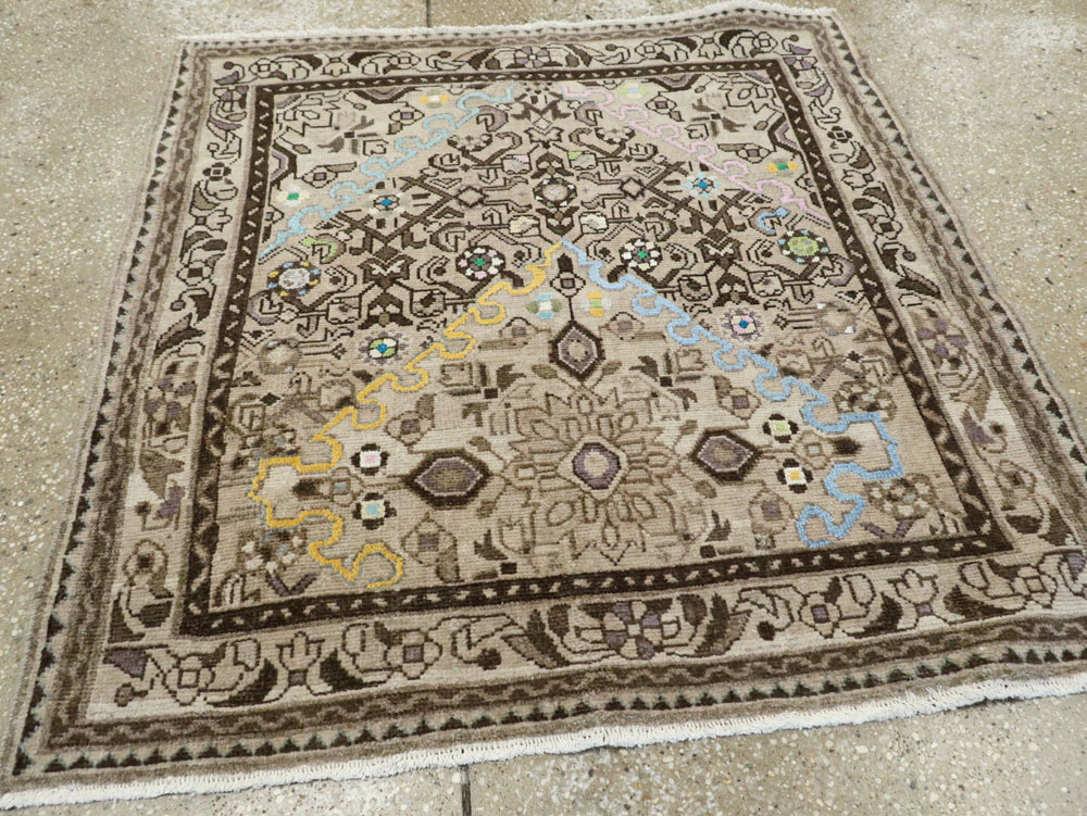 Vintage Persian Malayer Square Rug, No.26320 - Staging
