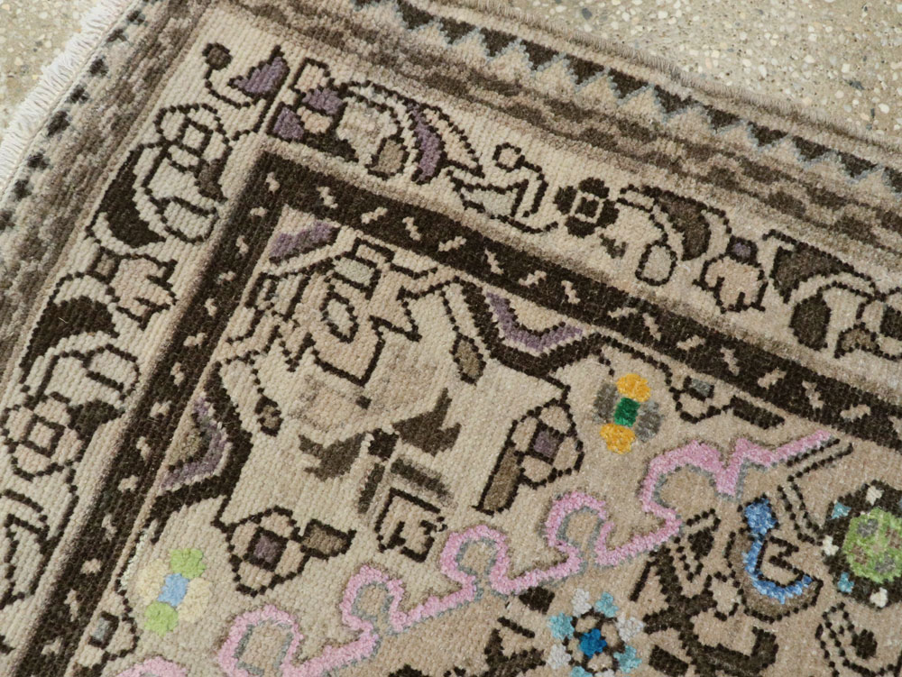 Vintage Persian Malayer Square Rug, No.26320 - Staging
