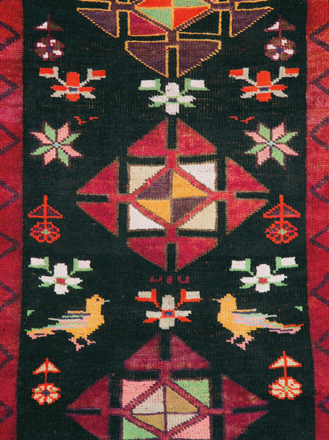 Vintage Persian Kurd Runner, No.26323 - Staging
