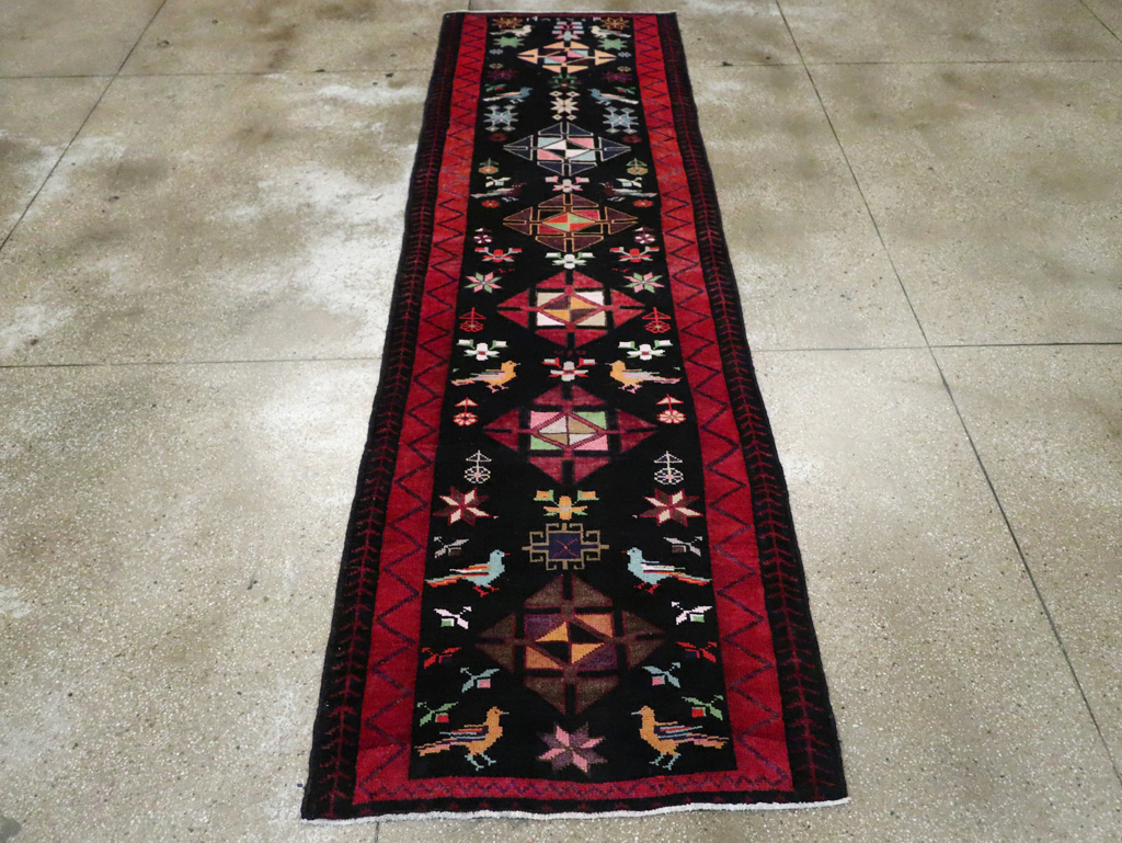 Vintage Persian Kurd Runner, No.26323 - Staging