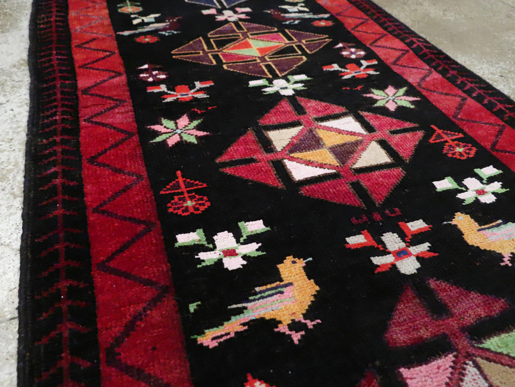 Vintage Persian Kurd Runner, No.26323 - Staging