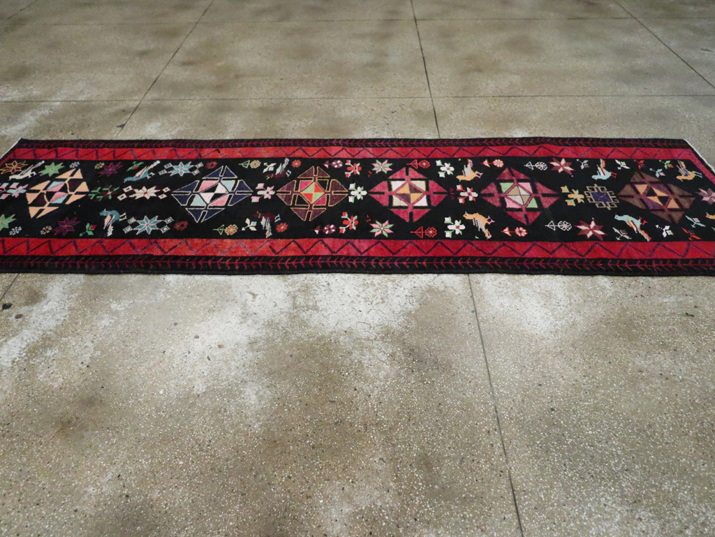 Vintage Persian Kurd Runner, No.26323 - Staging