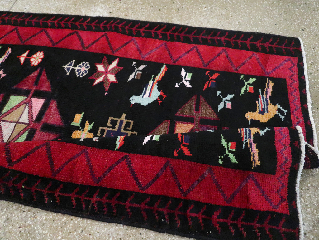 Vintage Persian Kurd Runner, No.26323 - Staging