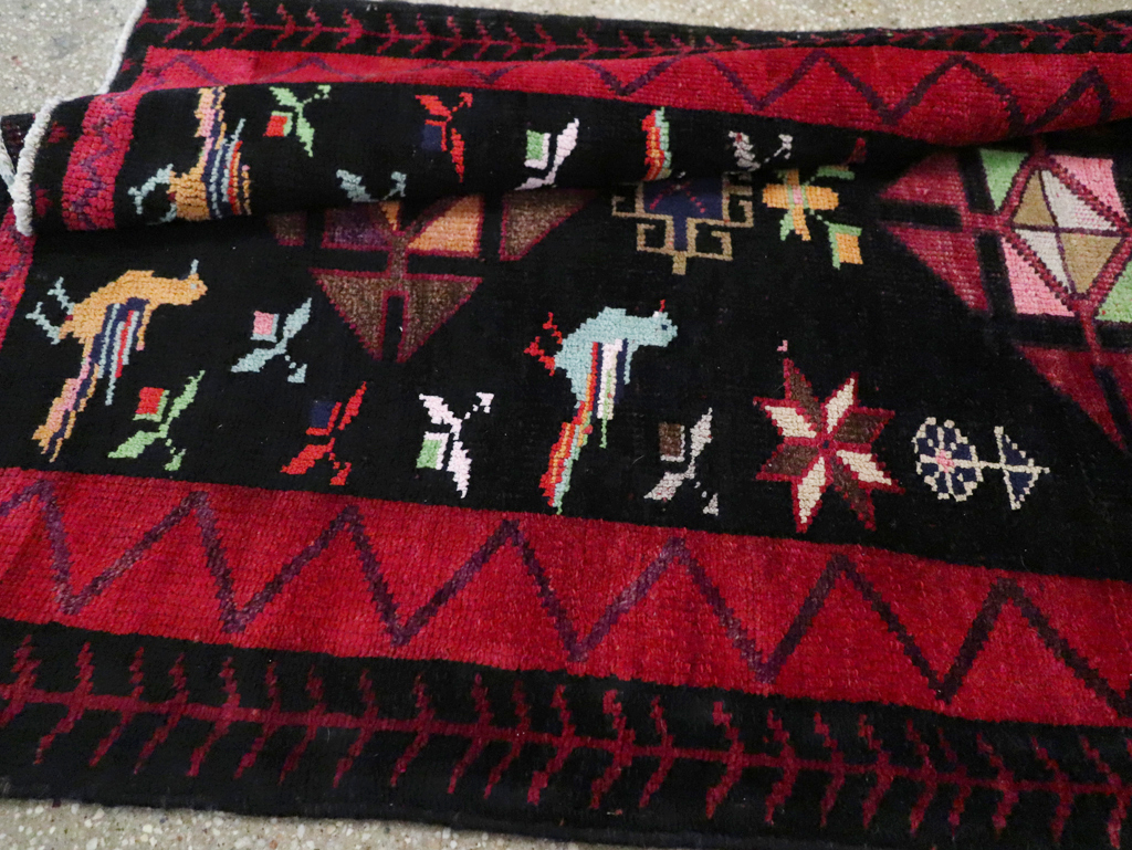 Vintage Persian Kurd Runner, No.26323 - Staging