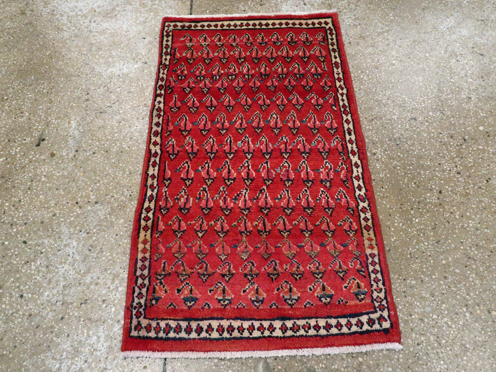 Vintage Persian Hamadan Throw Rug, No.26326 - Staging