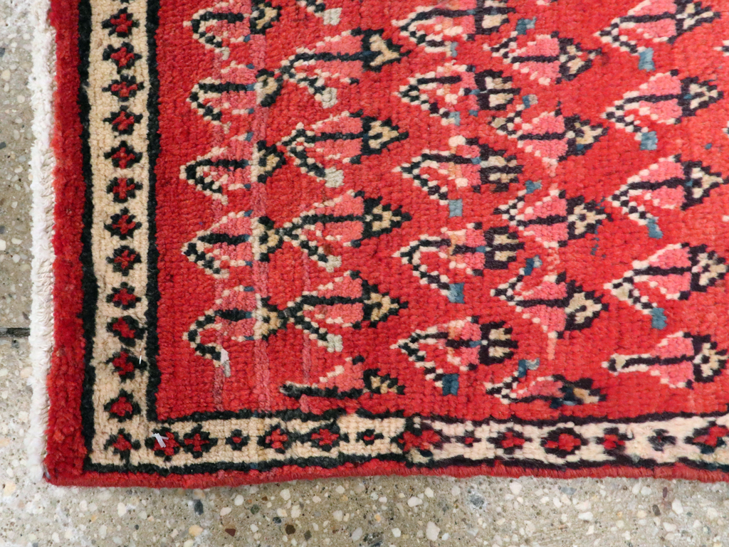 Vintage Persian Hamadan Throw Rug, No.26326 - Staging