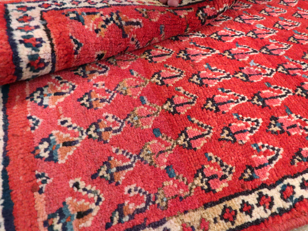 Vintage Persian Hamadan Throw Rug, No.26326 - Staging