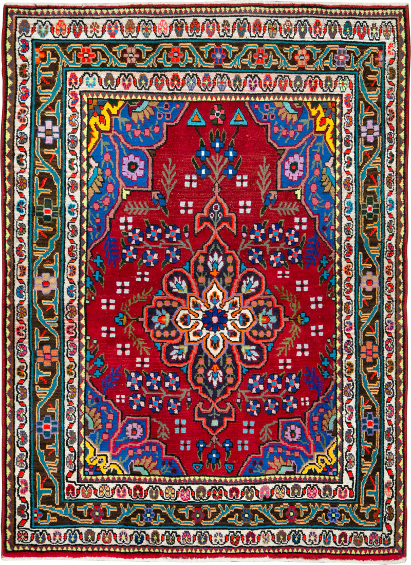 Vintage Persian Mahal Rug, No.26330 - Staging