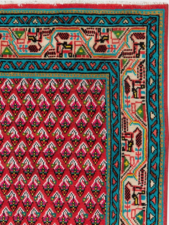 Vintage Persian Hamadan Rug, No.26331 - Staging
