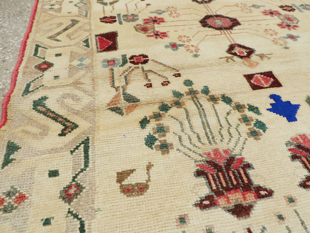 Vintage Persian Hamdan Rug, No.26332 - Staging