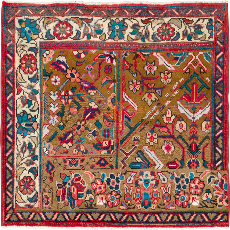 Vintage Persian Mahal Wagireh Sampler Rug, No.26342 - Staging