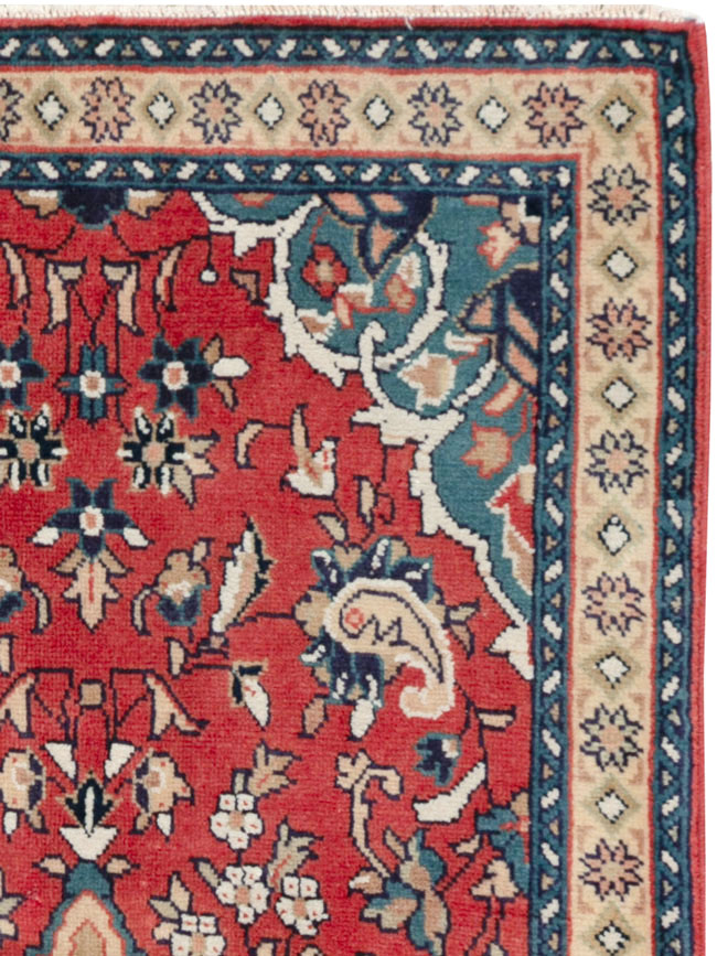 Vintage Persian Tabriz Throw Rug (Pair: 2 of 2), No.26348 - Staging