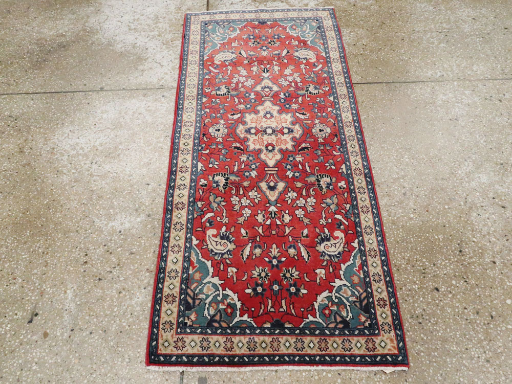 Vintage Persian Tabriz Throw Rug (Pair: 2 of 2), No.26348 - Staging