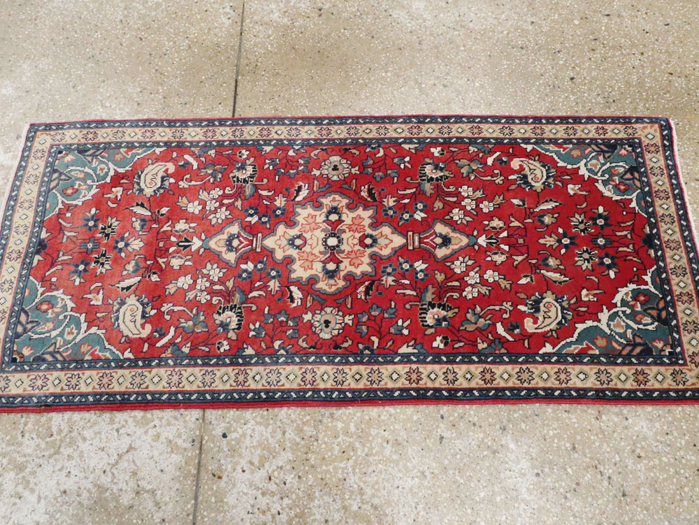 Vintage Persian Tabriz Throw Rug (Pair: 2 of 2), No.26348 - Staging