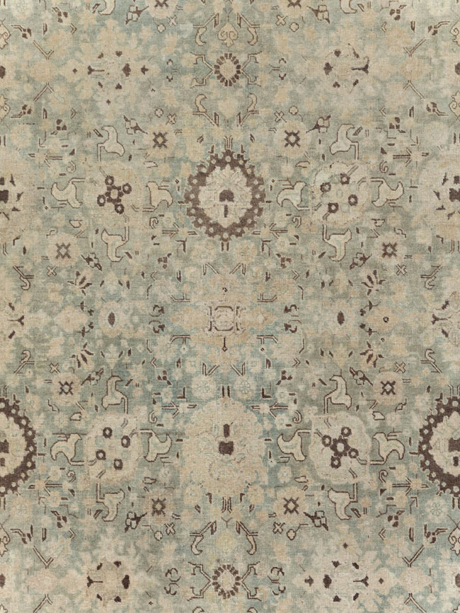 Antique Persian Tabriz Room Size Carpet, No.26421 - Staging