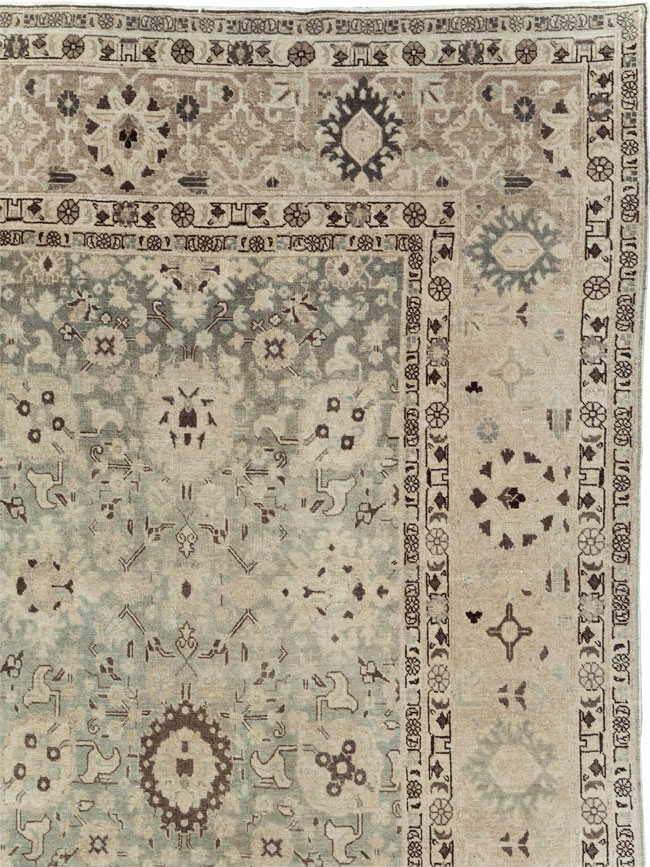 Antique Persian Tabriz Room Size Carpet, No.26421 - Staging