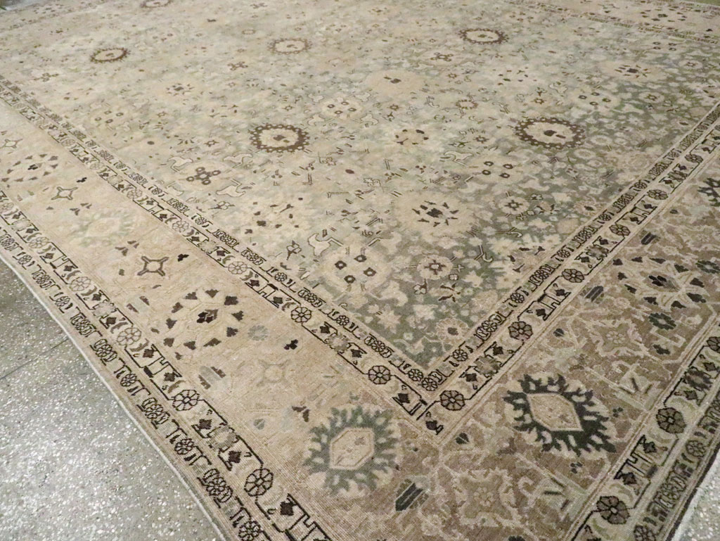 Antique Persian Tabriz Room Size Carpet, No.26421 - Staging