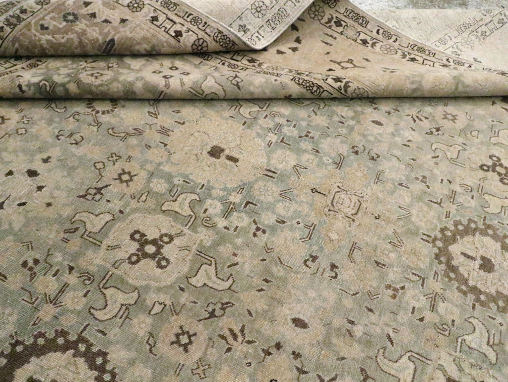 Antique Persian Tabriz Room Size Carpet, No.26421 - Staging