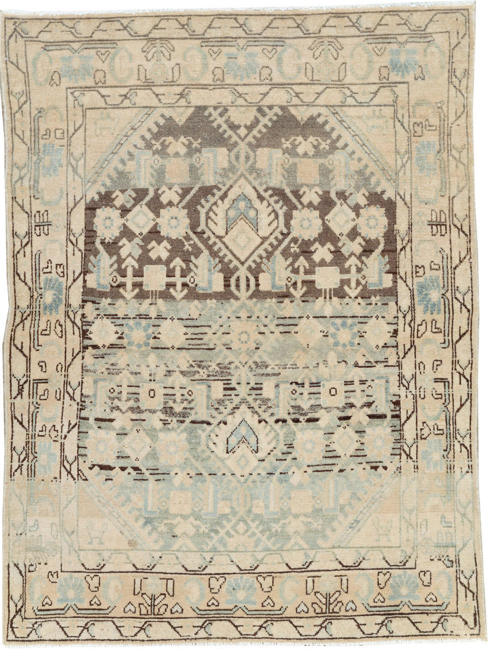 Vintage Persian Malayer Throw Rug, No.26427 - Staging