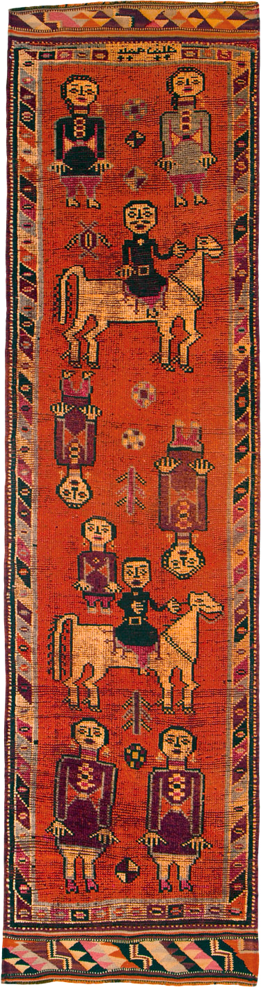 Vintage Anatolian Pictorial Runner, No.26447 - Staging