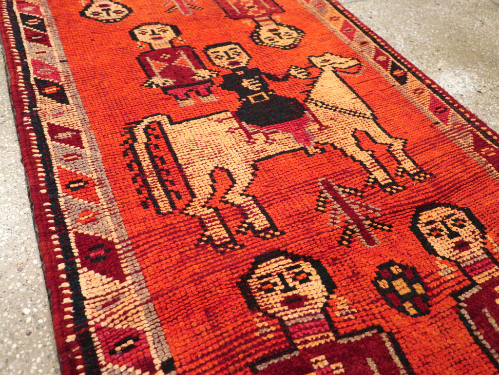 Vintage Anatolian Pictorial Runner, No.26447 - Staging