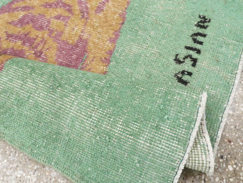 Vintage Turkish Anatolian Pictorial Throw Rug, No.26451 - Staging