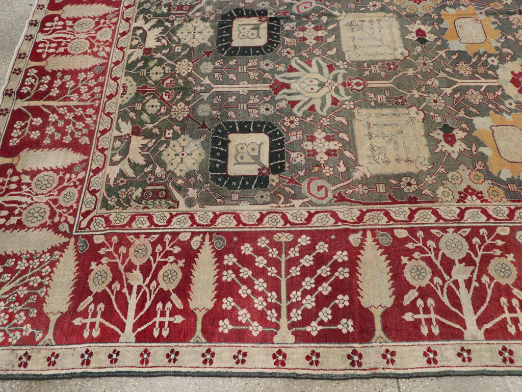 Antique Indian Agra Large Square Carpet, No.26455 - Staging