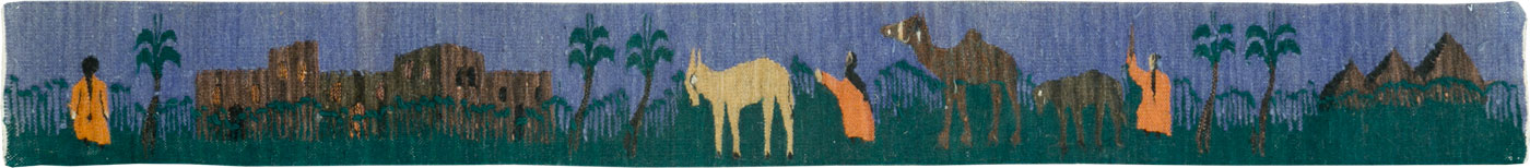 Vintage Turkish Pictorial Kilim, No.26457 - Staging