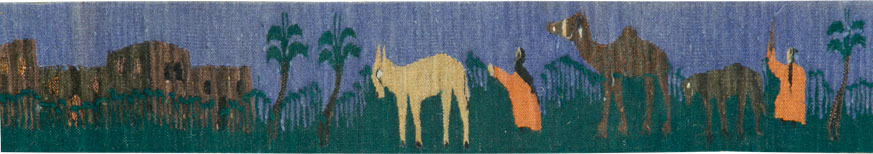 Vintage Turkish Pictorial Kilim, No.26457 - Staging