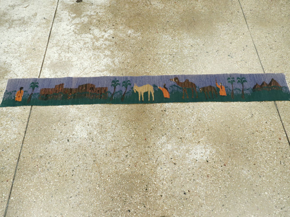 Vintage Turkish Pictorial Kilim, No.26457 - Staging