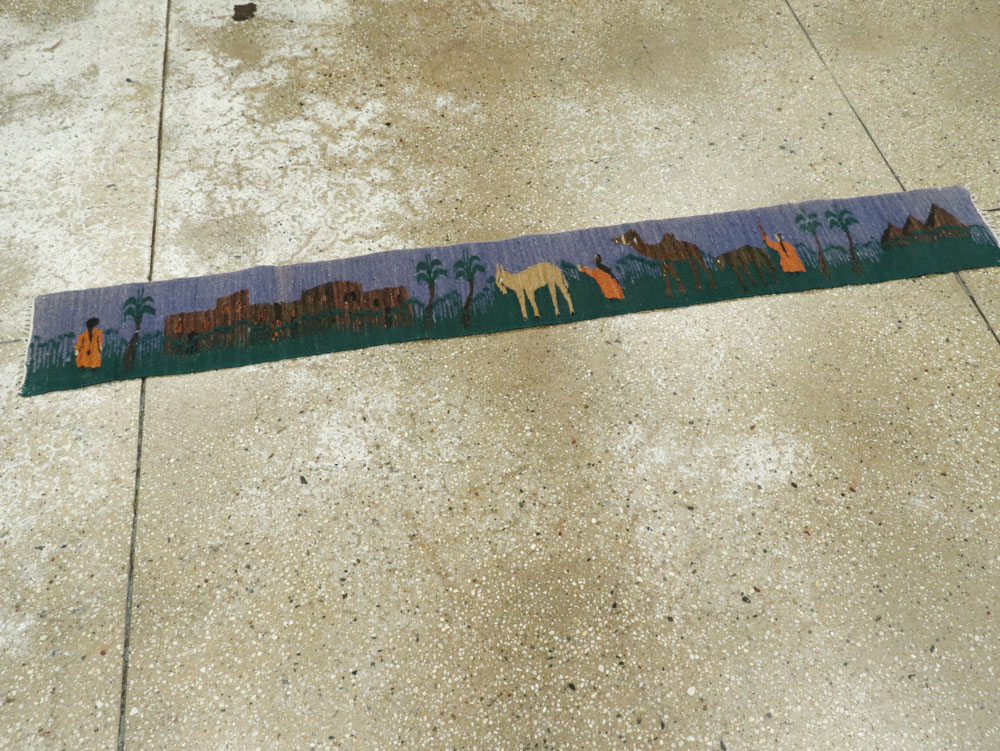 Vintage Turkish Pictorial Kilim, No.26457 - Staging