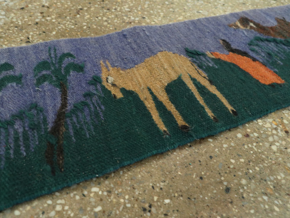 Vintage Turkish Pictorial Kilim, No.26457 - Staging