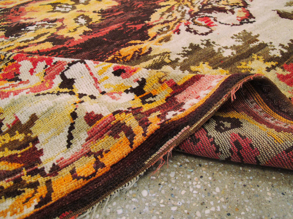 Vintage Pictorial Karabagh Rug, No.26458 - Staging